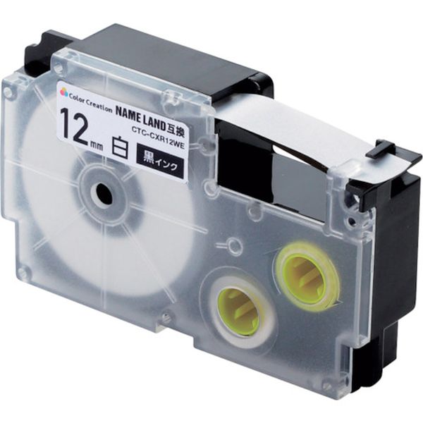 CTCCXR12WE 338-3942  ネームランド用互換テープ 白 黒文字 8m 12mm幅