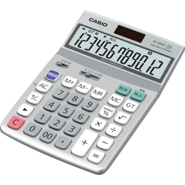 デスク型電卓12桁　DF120GTN　803-6800　カシオ　カシオ計算機(株)　｜ヒロチー商事
