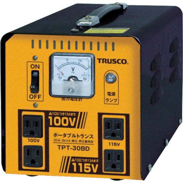 TPT30BD 764-4639 トラスコ中山(株) TRUSCO ポータブルトランス 30A 3kVA 降圧・昇圧兼用型 ｜ヒロチー商事