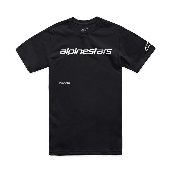 アルパインスターズ Tシャツ リニアー ワードマーク 2.0 ブラック/ホワイト Lサイズ