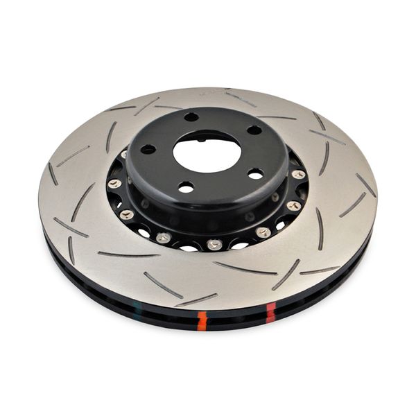 02-10 WRX / 13+ FR-S / 13+ BRZ Premium Front Slotted 5000 Series 2 Piece Rotor w/ Black Hat