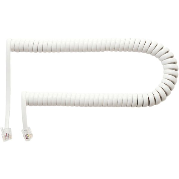 DCJ403LWH 576-4514  受話器用カールコード 0.3m クロス