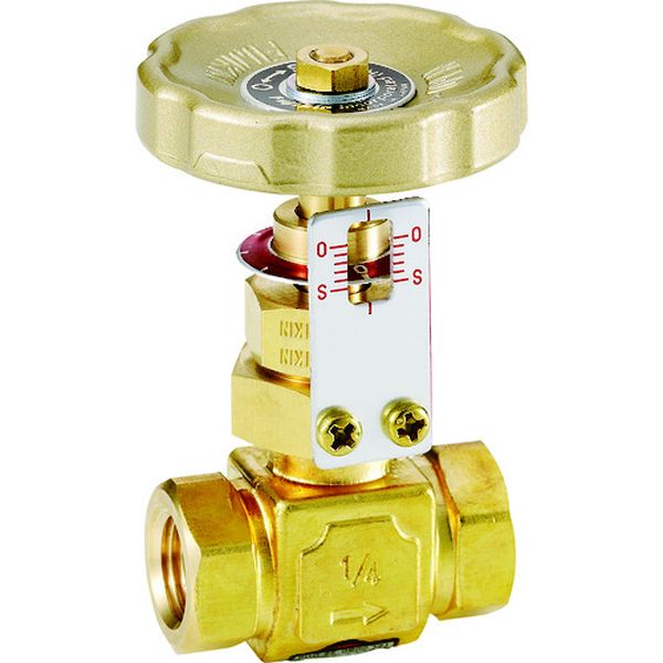 DH12GBR 850-4764  黄銅製ニードルバルブ1/4B 開度指示器付き