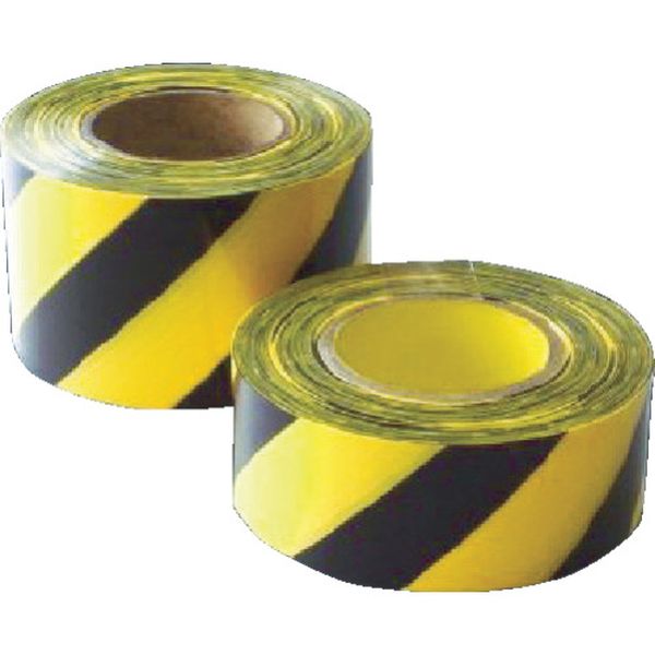 危険標示テープ　トラモヨウ　黄／黒　６０ｍｍＸ５０ｍ