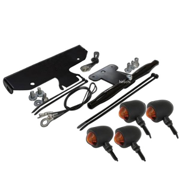 スモールブレットウィンカー キット ステーカラー:ブラック ドラッグスター1100クラシック 黒