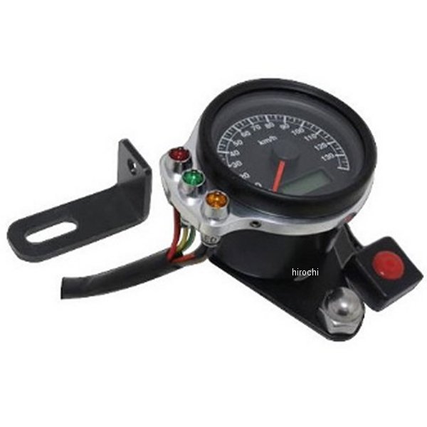 ミニスピードメーター&インジケーターSET(ポリッシュ)サイド出し ドラッグスター1100 黒