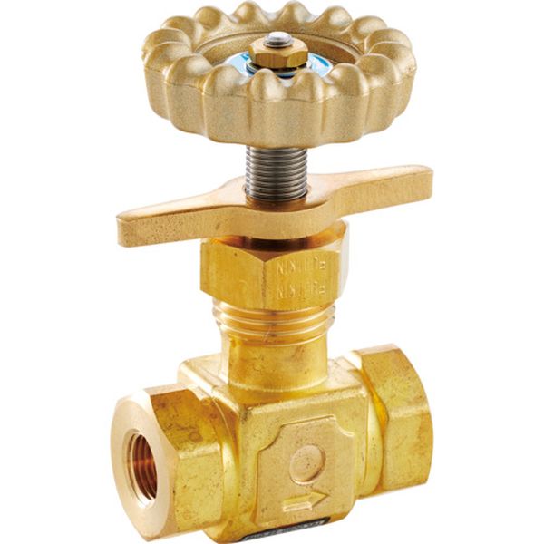 DUE12LBR  微量調整CV値0.16 黄銅製ニードルバルブ1/4B プロペラナット付き