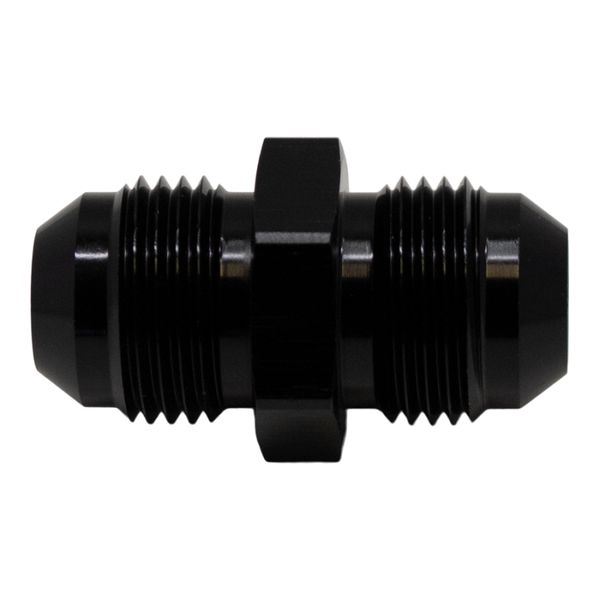 8AN Male Flare to 8AN Male Flare Coupler - Anodized Matte Black