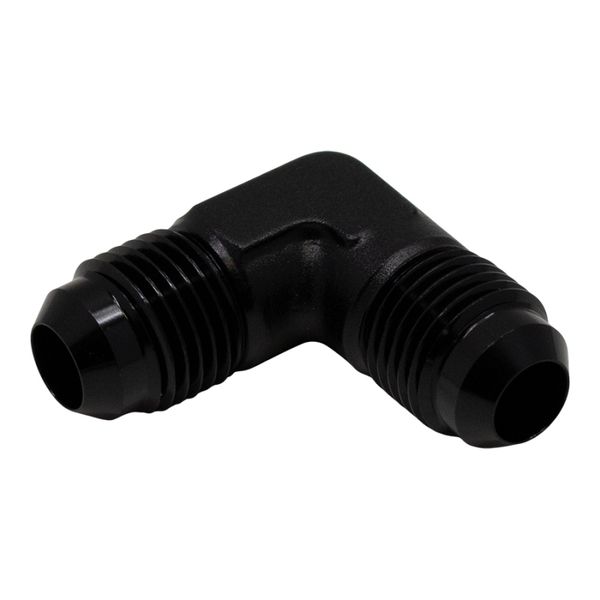 6AN Male Flare to 6AN Male Flare 90-Degree Fitting - Anodized Matte Black
