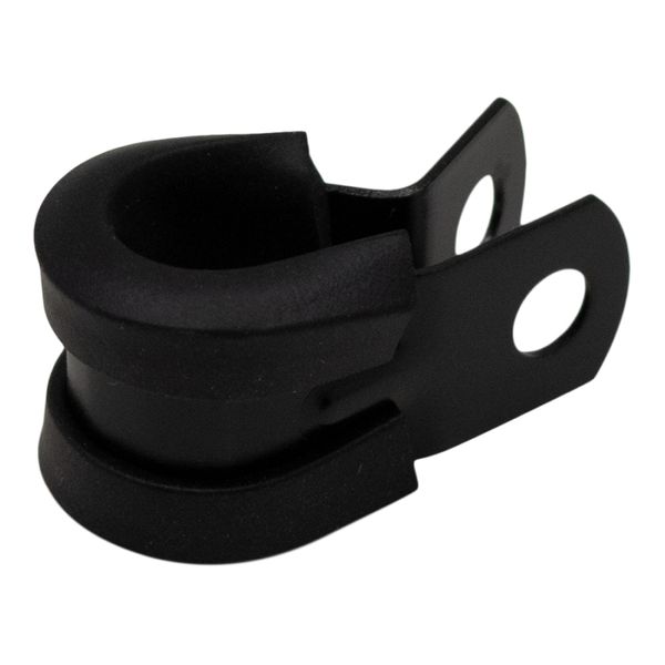 Rubber Cushioned P-Clamp for 6AN Hose - 9.5mm Clamp Id - Anodized Matte Black
