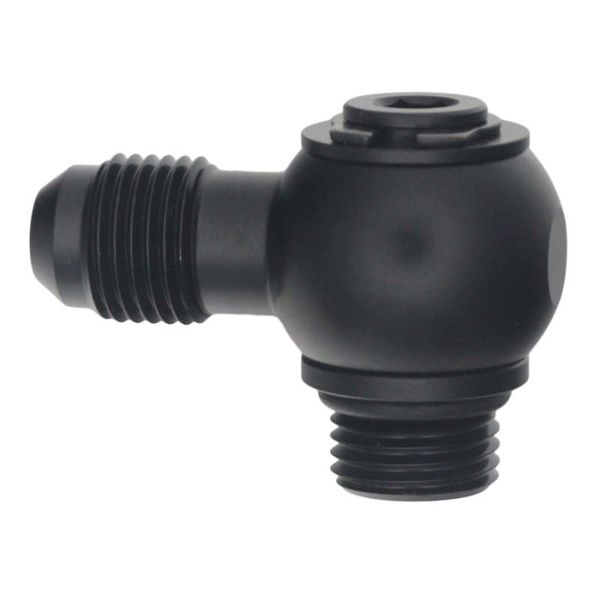 6AN ORB Male to 6AN Male Flare Low Profile 90-Degree Swivel - Anodized Matte Black