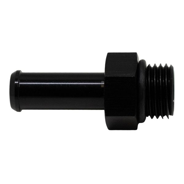 6AN ORB Male to 3/8in Male Barb Fitting (Incl O-Ring) - Anodized Matte Black
