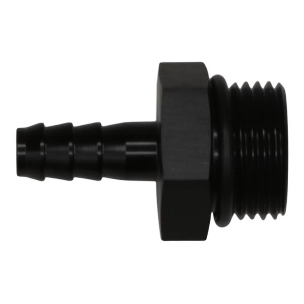 10AN ORB Male to 5/16in Male Triple Barb Fitting (Incl O-Ring) - Anodized Matte Black