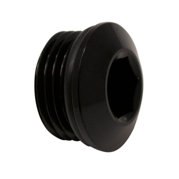 8AN ORB Male Plug Low Profile Internal Allen/Hex (Incl O-Ring) Anodized Matte Black