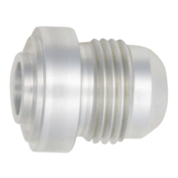 8AN Male Flare with Aluminum Weld On Fitting - Anodized Raw Aluminum