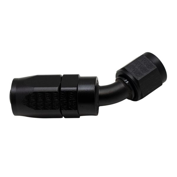 6AN Female Swivel 45-Degree Hose End CPE - Anodized Matte Black