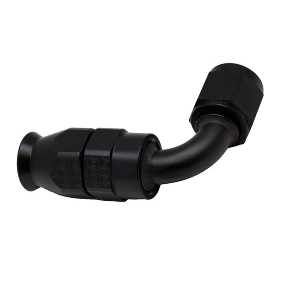 6AN Female Swivel 90-Degree Hose End PTFE (Incl 1 Olive Insert) - Anodized Matte Black