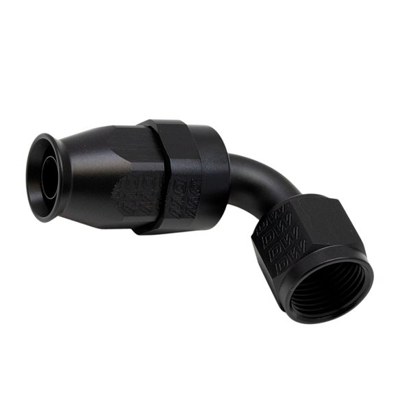 8AN Female Swivel 90-Degree Hose End PTFE (Incl 1 Olive Insert) - Anodized Matte Black