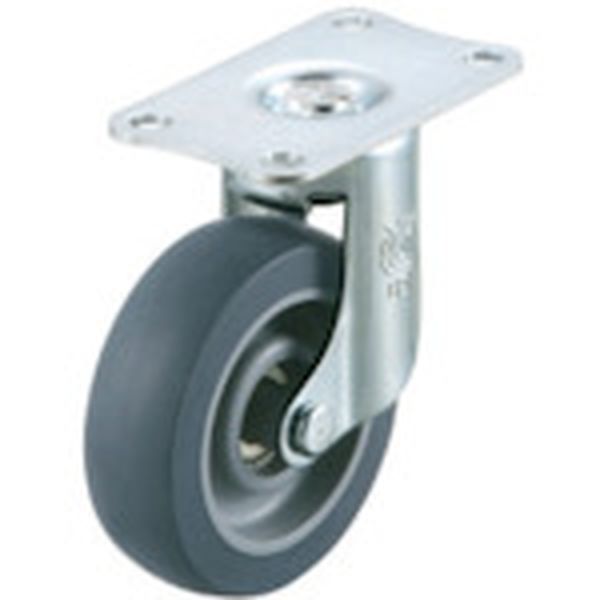 プレート式 自在 キャスター エラストマー 車輪径65mm SILENTタイプ EF型 取付寸法56×28