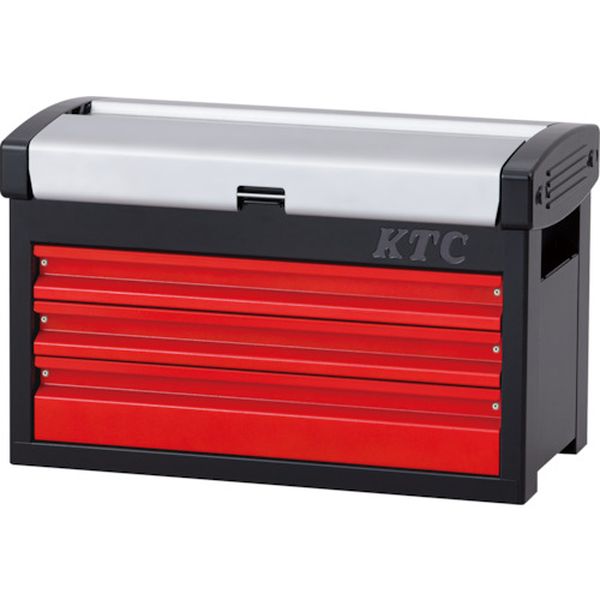 スチール製工具箱 チェスト(3段3引出し) シルバー×レッド×ブラック 間口510×奥行275×高さ325mm