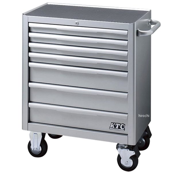 【直送】 ローラーキャビネット(7段7引出) シルバー