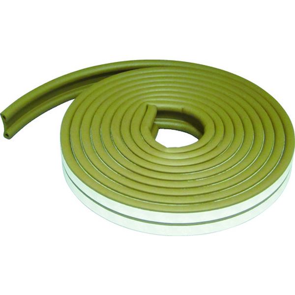 EN51BR 393-4616  戸あたりテープ 室内ドア用 P型 6mm×9mm×5m 茶