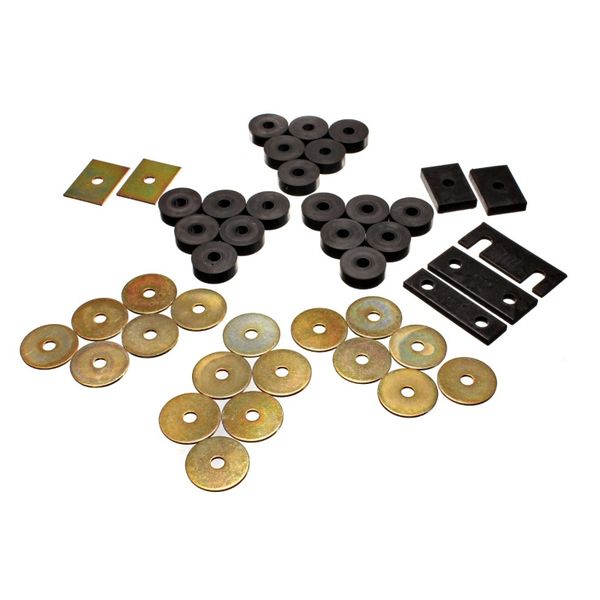 55-57 Chevy Full Size Convertible ONLY (Belair/Caprice/Impala) Blk Body Mount Set