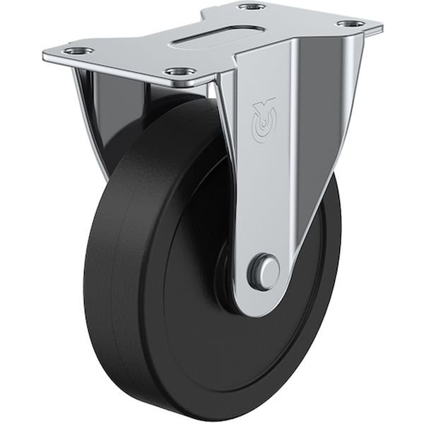 ER100RHE プレート式 固定 キャスター 導電ゴム 車輪径100mm Eタイプ ER型 取付寸法82×40