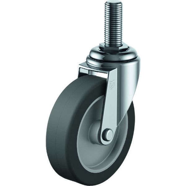 ねじ込み式 自在 キャスター エラストマー 車輪径100mm Eタイプ ET型 ネジ寸法M12×35ピッチ1.75