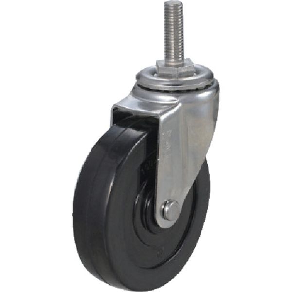 ねじ込み式 自在 キャスター ゴム 車輪径125mm Eタイプ ET型 ネジ寸法M12×35ピッチ1.75