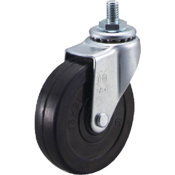 ねじ込み式 自在 キャスター ゴム 車輪径75mm Eタイプ ET型 ネジ寸法W3/8×14山数16