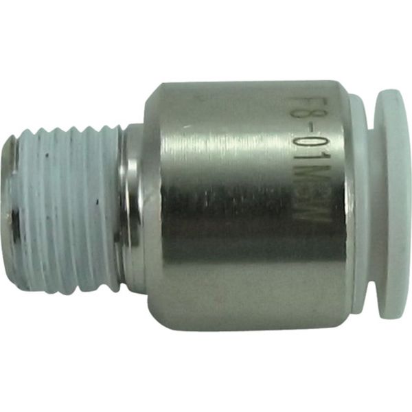 チヨダ　ファイブ六角穴付メイルコネクター　Ｗ（白）８ｍｍ・Ｒ１／８