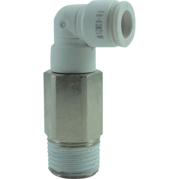 チヨダ　ファイブロングメイルエルボ　Ｗ（白）８ｍｍ・Ｒ３／８