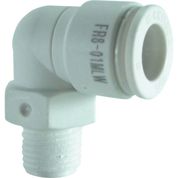 チヨダ　ファイブ樹脂メイルエルボ　Ｗ（白）８ｍｍ・Ｒ１／８