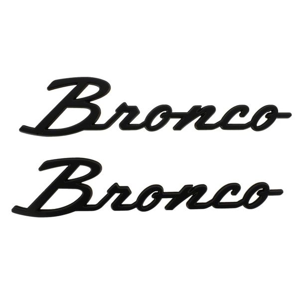2021+ Bronco Classic Script Fender Badges - Matte Black (Pair)