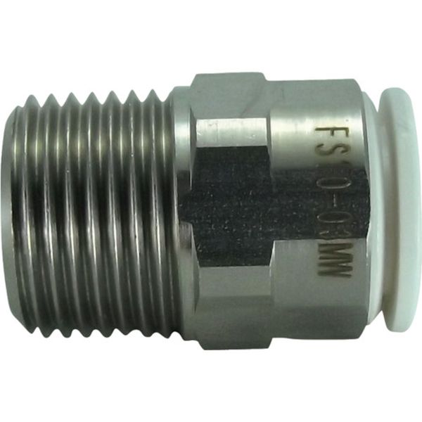 チヨダ　ファイブＳＵＳメイルコネクタ　白　１０ｍｍ・Ｒ３／８