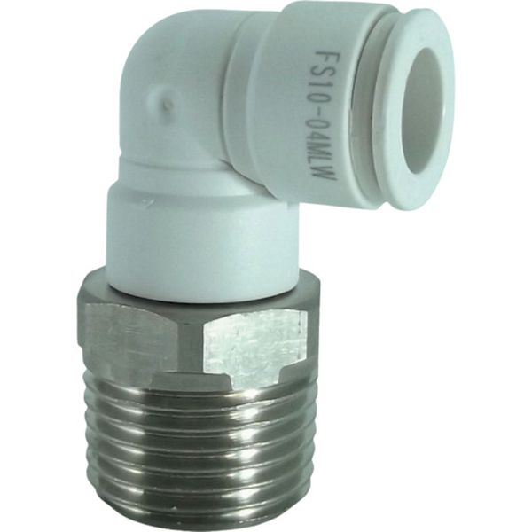 チヨダ　ファイブＳＵＳメイルエルボ　白　１０ｍｍ・Ｒ１／２