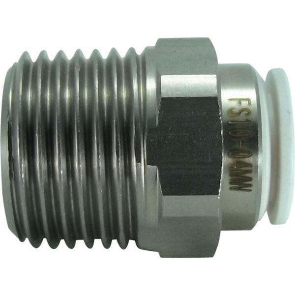 チヨダ　ファイブＳＵＳメイルコネクタ　白　１０ｍｍ・Ｒ１／２