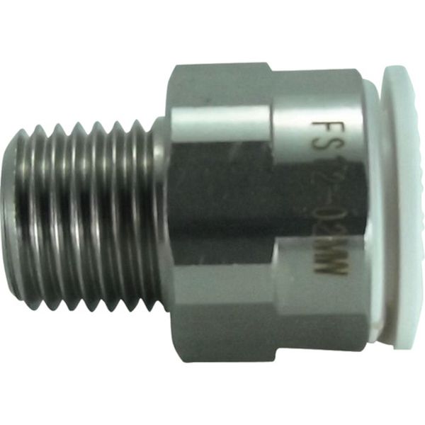 チヨダ　ファイブＳＵＳメイルコネクタ　白　１２ｍｍ・Ｒ１／４