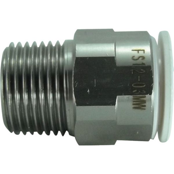 チヨダ　ファイブＳＵＳメイルコネクタ　白　１２ｍｍ・Ｒ３／８