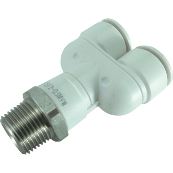 チヨダ　ファイブＳＵＳメイルブランチワイ　白　１２ｍｍ・Ｒ３／８