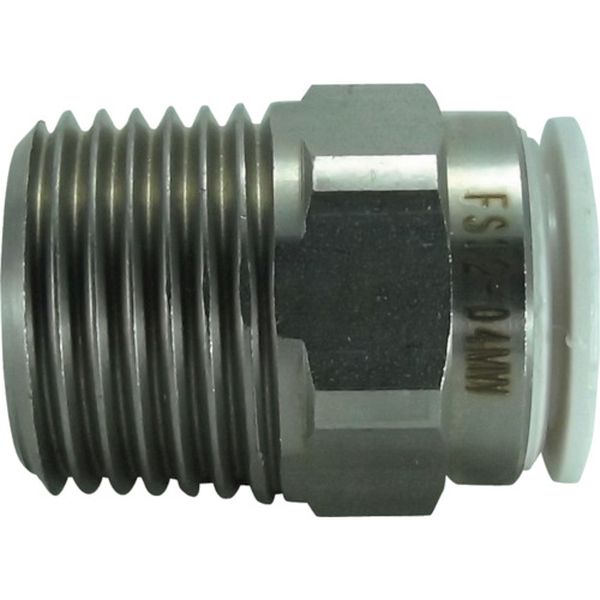 チヨダ　ファイブＳＵＳメイルコネクタ　白　１２ｍｍ・Ｒ１／２