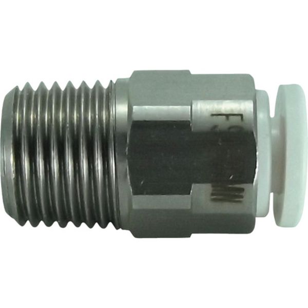 チヨダ　ファイブＳＵＳメイルコネクタ　白　４ｍｍ・Ｒ１／８