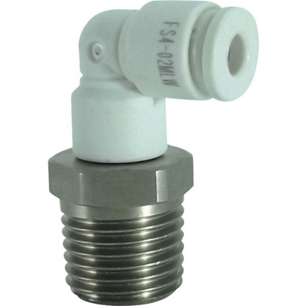 チヨダ　ファイブＳＵＳメイルエルボ　白　４ｍｍ・Ｒ１／４