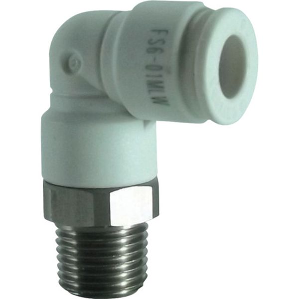 チヨダ　ファイブＳＵＳメイルエルボ　白　６ｍｍ・Ｒ１／８