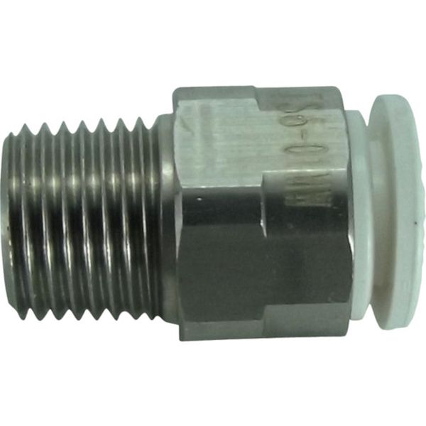 チヨダ　ファイブＳＵＳメイルコネクタ　白　６ｍｍ・Ｒ１／８