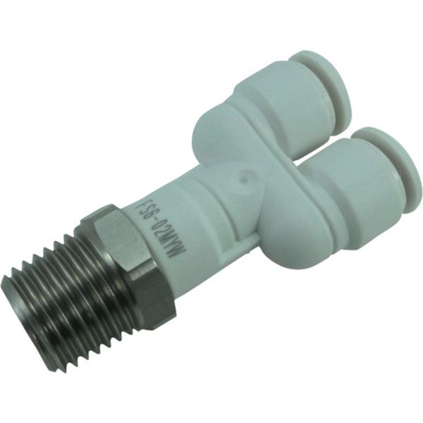 チヨダ　ファイブＳＵＳメイルブランチワイ　白　６ｍｍ・Ｒ１／４