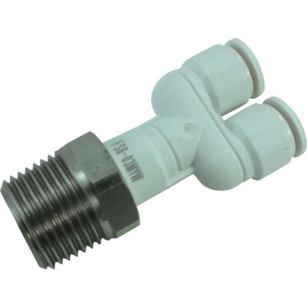 チヨダ　ファイブＳＵＳメイルブランチワイ　白　６ｍｍ・Ｒ３／８