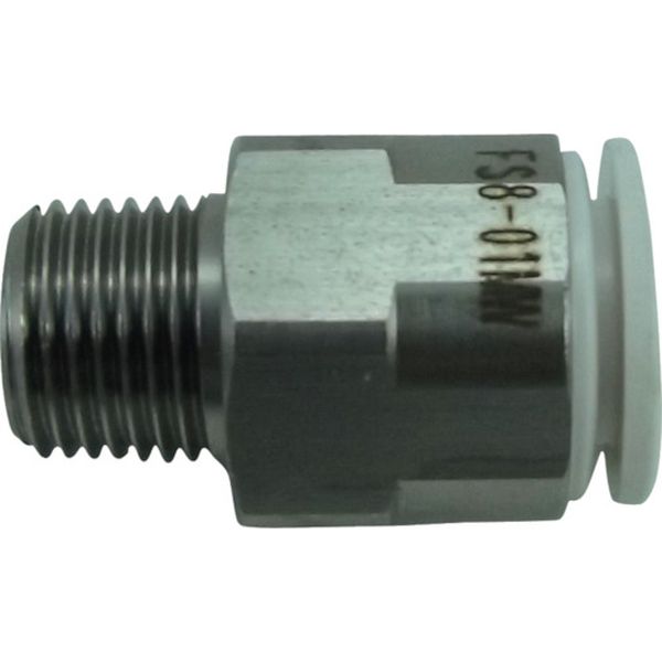 チヨダ　ファイブＳＵＳメイルコネクタ　白　８ｍｍ・Ｒ１／８