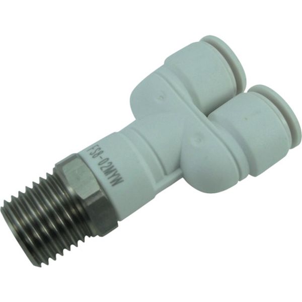 チヨダ　ファイブＳＵＳメイルブランチワイ　白　８ｍｍ・Ｒ１／４